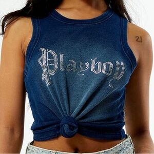 Playboy Women's Blue Tank Top